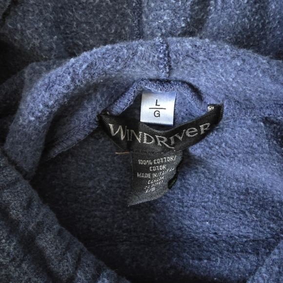 Wind River Men's L Blue Hooded Pullover Sweatshirt - Picture 3 of 5